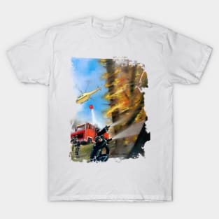 Fireman Wood T-Shirt